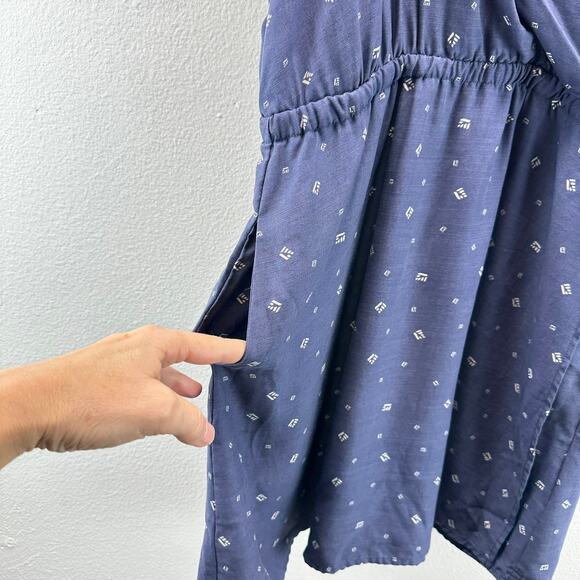 Toad&Co Hillrose SL Dress Blue Wrap Med Travel Vacation Summer - Picture 5 of 14